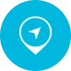Location pin icon with dental tooth symbol on blue background for First Hill Dental Center.